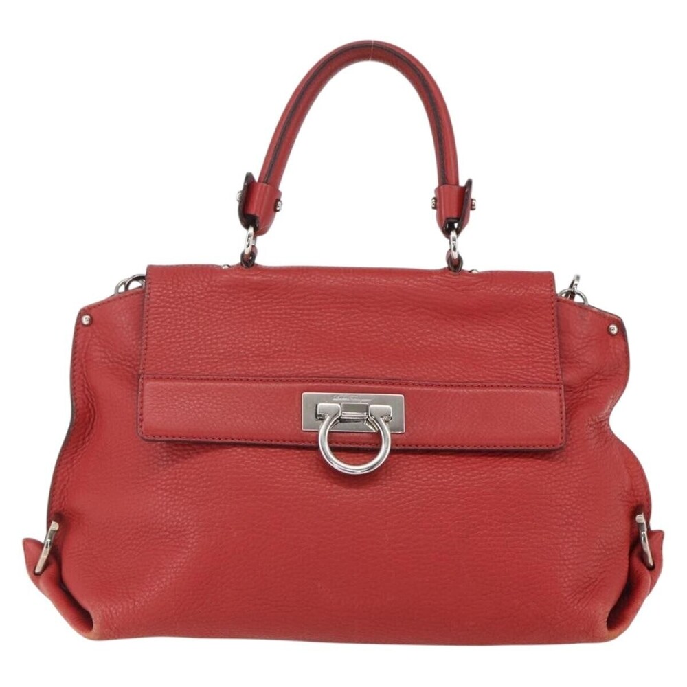 Salvatore Ferragamo Sofia Satchel Grainy Leather Large